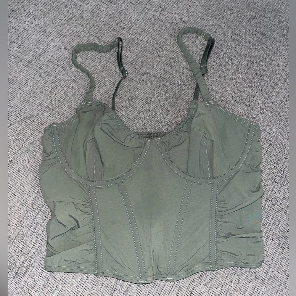 Zara Olive green corset style top